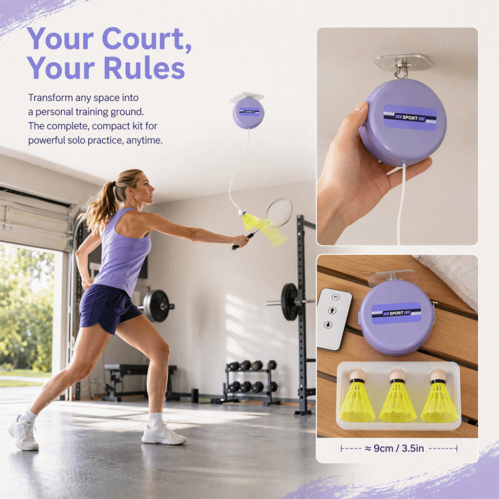 8pcs Ceiling Mounted Badminton - Badminton Rebound Trainer ulasan dan harga